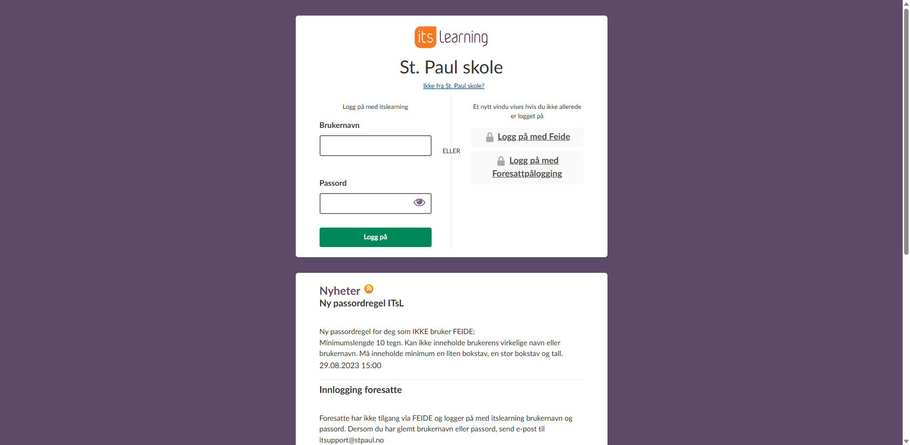 itsLearning St Paul skole