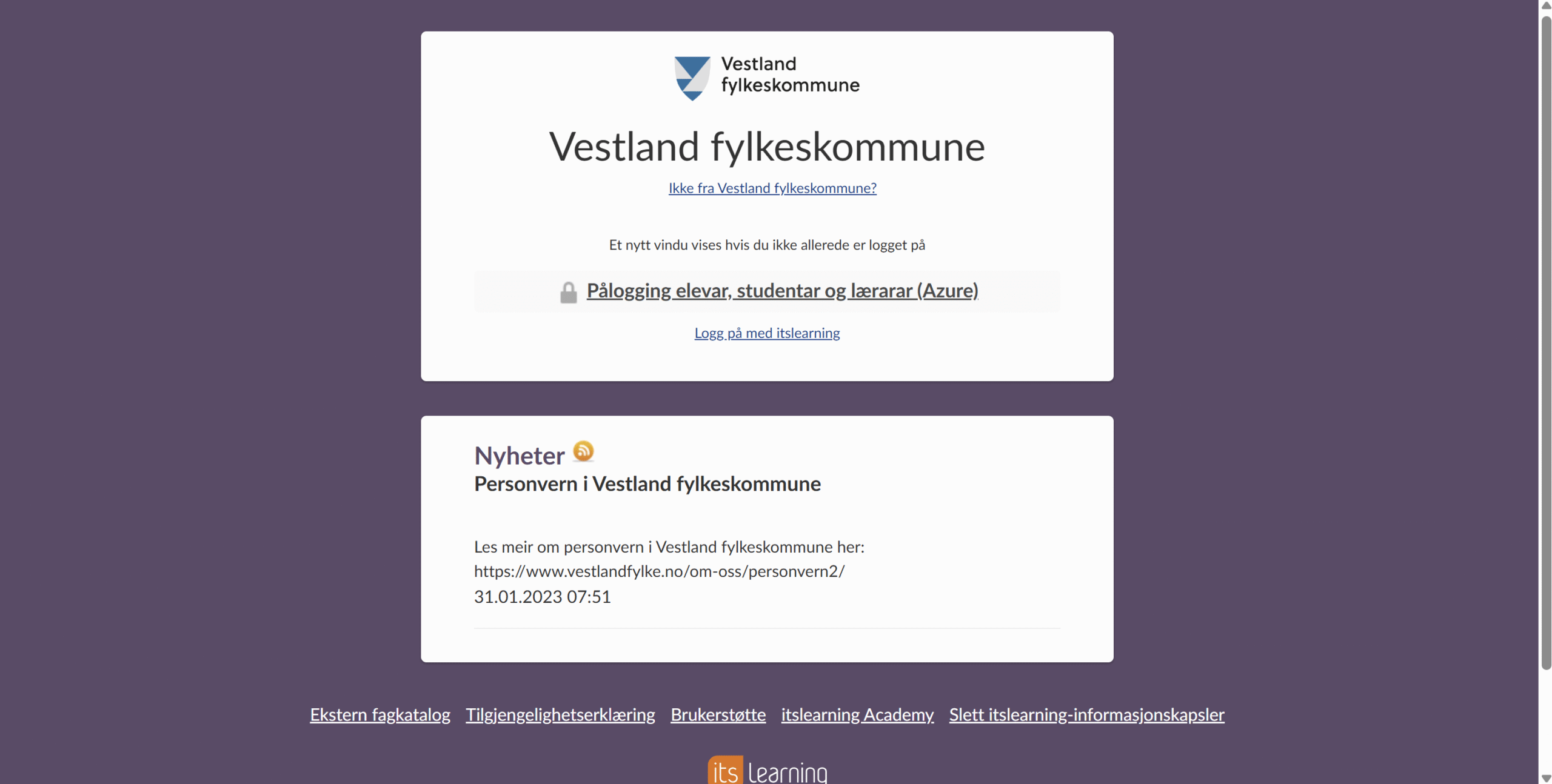 itslearning Vestland Fylkeskommune