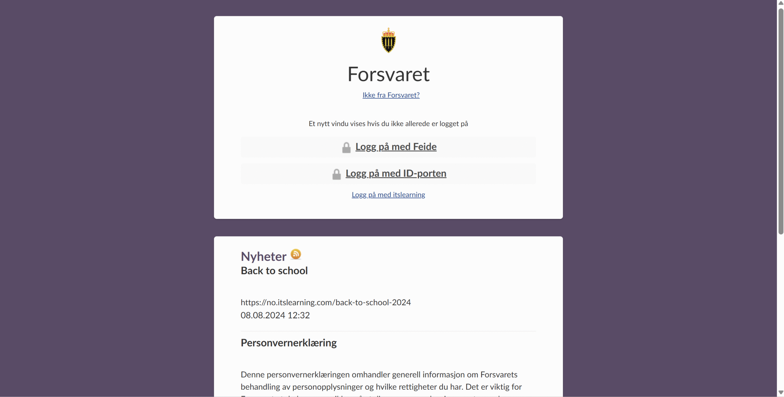 itslearning Forsvaret